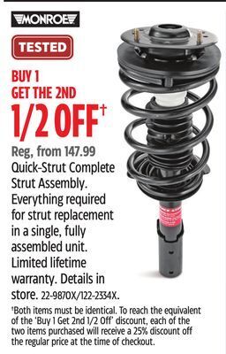 Canadian Tire Monroe quick-strut complete strut assembly offer