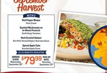 Farm Boy September harvest menu offer