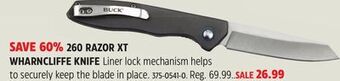 Canadian Tire Buck 260 razor xt wharncliffe knife offer