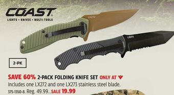Canadian Tire Coast 2-pack folding knife set offer