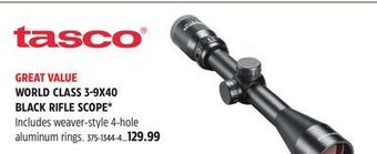 Canadian Tire Tasco world class 3-9x40 black rifle scope* offer