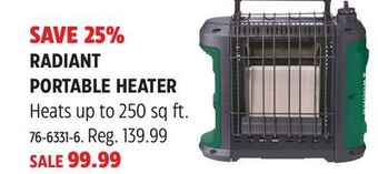 Canadian Tire Woods radiant portable heater offer