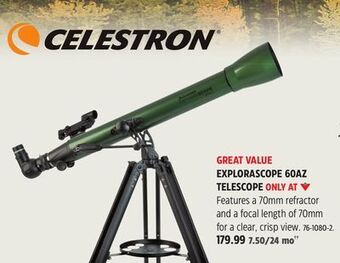 Canadian Tire Celestron explorascope 60az telescope offer