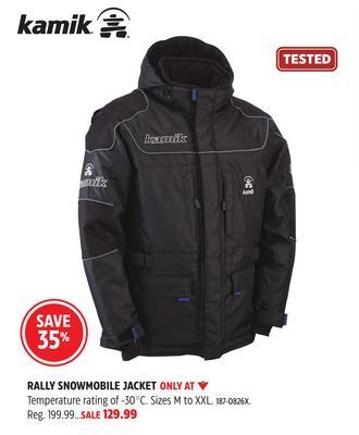 Canadian Tire Kamik rally snowmobile jacket offer