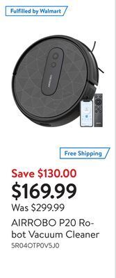 Walmart Airrobo p20 robot vacuum cleaner offer