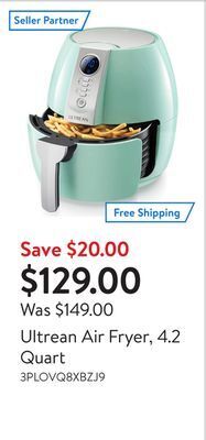 Walmart Ultrean air fryer, 4.2 quart offer