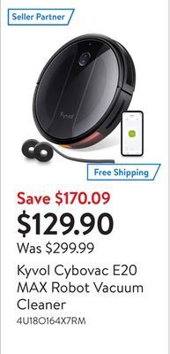 Walmart Kyvol cybovac e20 max robot vacuum cleaner offer