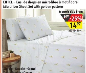 Hart Microfiber sheet set with golden pattern offer