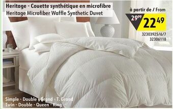 Hart Heritage microfiber waffle synthetic duvet offer