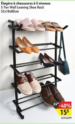 Sushi Shop 5 tier wall leaning shoe rack offer
