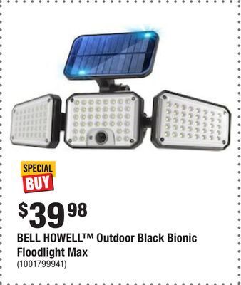 Home Depot Bell howell outdoor black bionic floodlight max offer