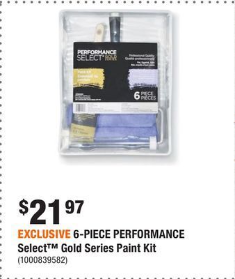 Home Depot Exclusive 6-piece performance select gold series paint kit offer
