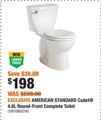 Home Depot Exclusive american standard cadet 4.8l round-front complete toilet offer