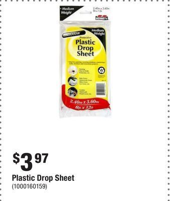 Home Depot Plastic drop sheet offer