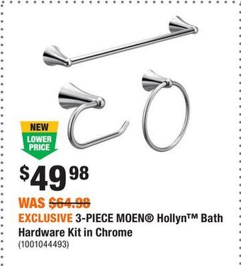 Home Depot Exclusive 3-piece moen hollyn bath hardware kit in chrome offer
