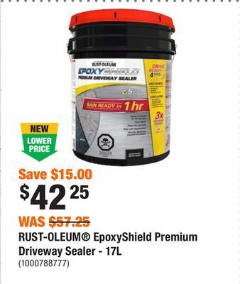 Home Depot Rust-oleum epoxyshield premium driveway sealer - 17l offer