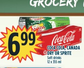 Marché Adonis Coca cola, canada dry or sprite soft drinks offer