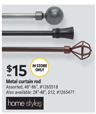 Giant Tiger Home styles metal curtain rod offer