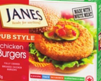 Giant Tiger Janes chicken burgers offer