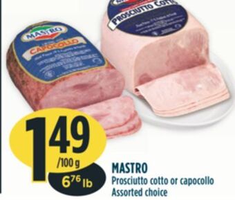Marché Adonis Mastro prosciutto cotto or capocollo offer