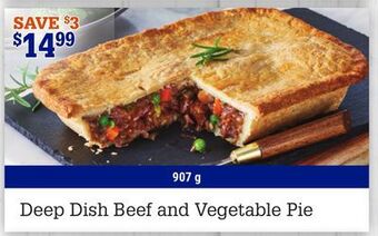 M & M Food Market Deep dish beef and vegetable pie offer