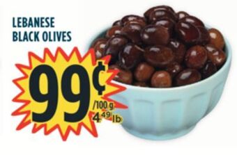 Marché Adonis Lebanese black olives offer