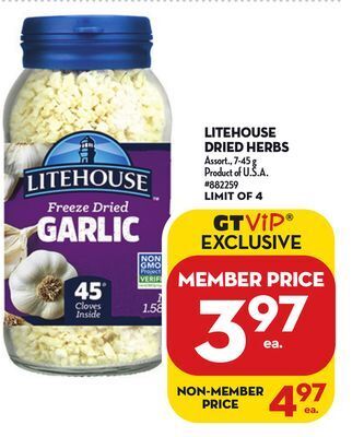 Giant Tiger Litehouse dried herbs offer