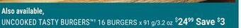 M & M Food Market Uncooked tasty burgers † offer