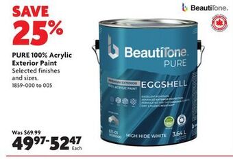 Home Hardware Pure 100% acrylic exterior paint offer