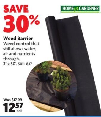 Home Hardware Weed barrier offer