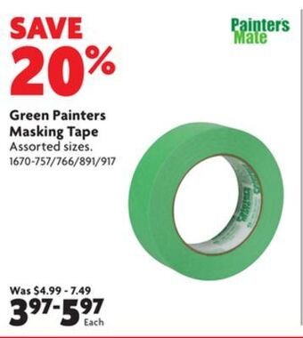 Home Hardware Green painters masking tape offer