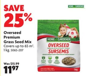 Home Hardware Overseed premium grass seed mix offer