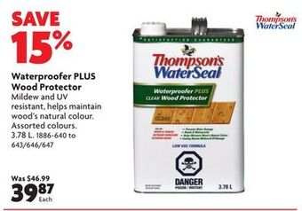 Home Hardware Waterproofer plus wood protector offer