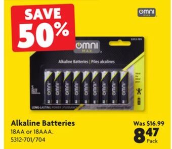 Home Hardware Alkaline batteries offer
