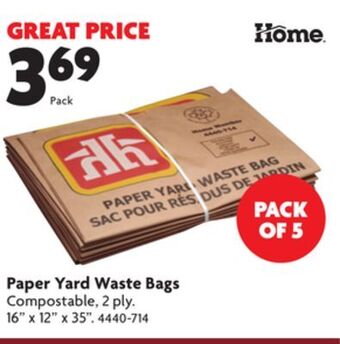 Home Hardware Paper yard waste bags offer