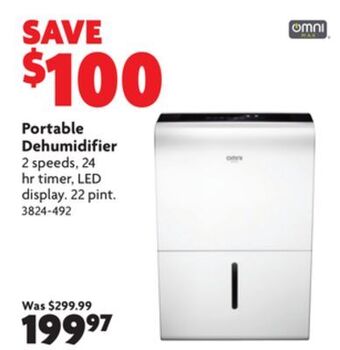 Home Hardware Portable dehumidifier offer