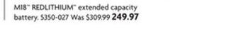 Home Hardware M18 redlithium extended capacity battery offer