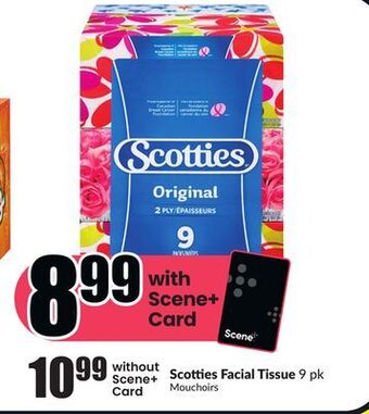 FreshCo Scotties facial tissue 9 pk offer