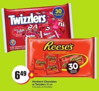 FreshCo Hershey's chocolates or twizzlers 30 pk offer