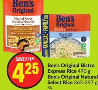 FreshCo Ben's original bistro express rice 490 g ben's original natural select rice 365-397 g offer