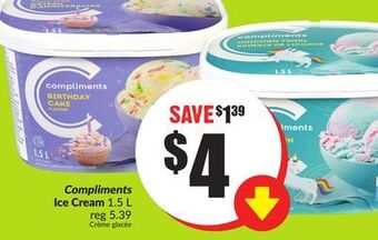 FreshCo Compliments ice cream 1.5 l offer