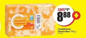 FreshCo Compliments cheese bars 700 g offer