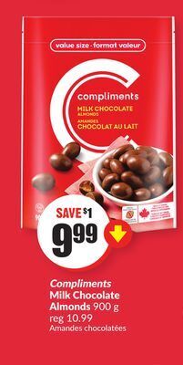 FreshCo Compliments milk chocolate almonds 900 g offer