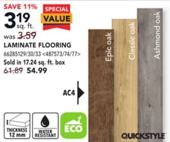 RONA Quickstyle laminate flooring offer