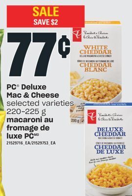 Valu-mart Macaroni au fromage de luxe pc, 220-225 g offer