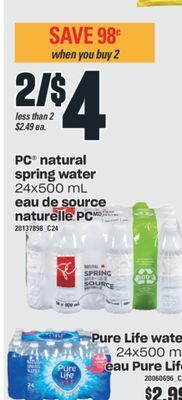 Valu-mart Eau de source naturelle pc 24x500 ml offer
