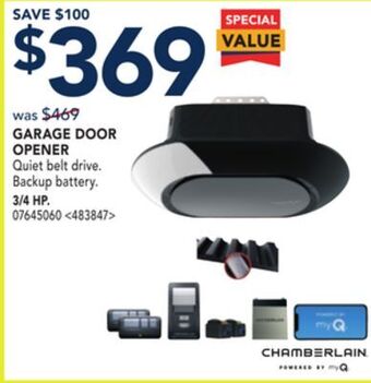 RONA Chamberlain garage door opener 3/4 hp offer