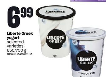 Zehrs Markets Liberté greek yogurt, 650/750 g offer