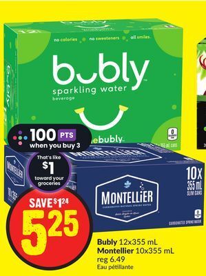 Chalo FreshCo Bubly 12x355 ml montellier 10x355 ml offer