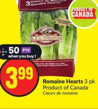 Chalo FreshCo Romaine hearts 3 pk product of canada offer
